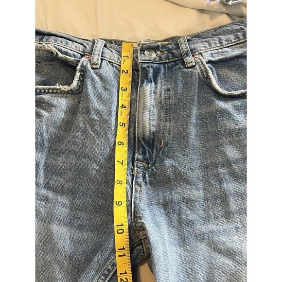 We The Free High Rise Straight Wide Leg Raw Hem Jeans Size 25 - Picture 11 of 12